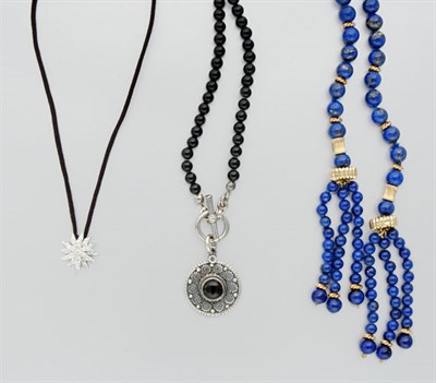 Lot 386 - Two Bead Necklaces and Pendant Necklace