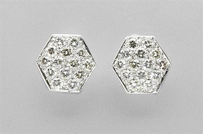 Lot 3319 - Pair of  Diamond Earrings