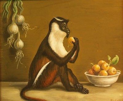 Lot 4 - American School 20th Century Monkey Eating...