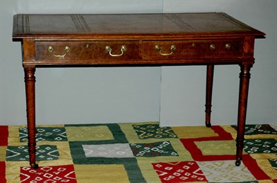 Lot 4468 - English Leather Top Oak Writing Table 19th...