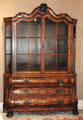 Lot 4374 - Dutch Marquetry Inlaid Cabinet Height 7 feet 5...