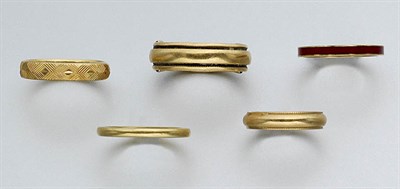 Lot 363 - Group of Gold Band Rings