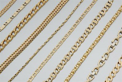Lot 456 - Ten Gold Bracelets