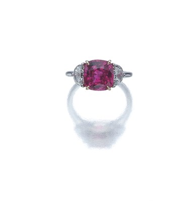 Lot 3612 - Pink Sapphire and Diamond Ring