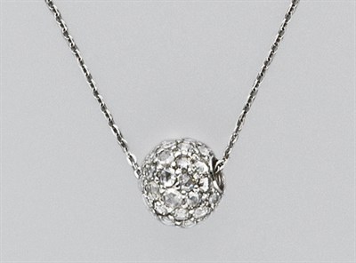 Lot 3199 - White Gold and Diamond Pendant Necklace