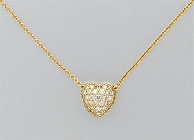 Lot 3031 - Gold and Diamond Heart Pendant Necklace