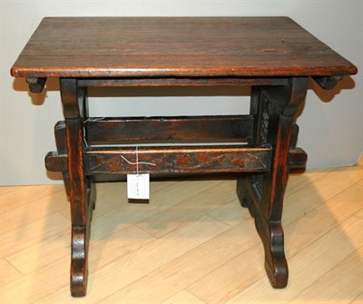 Lot 4139 - Gothic Revival Style Oak Trestle Table Late...