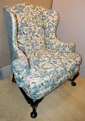 Lot 4179 - Queen Anne Style Mahogany Wing Chair...