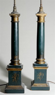 Lot 4191 - Pair of Neoclassical Style Green Painted...