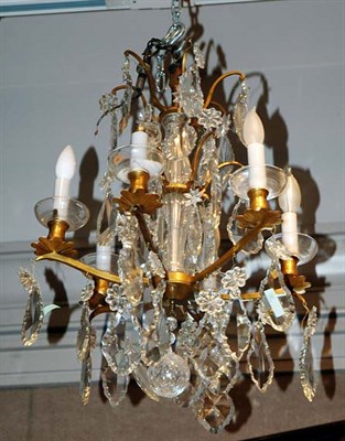 Lot 4434 - Louis XV Style Gilt-Metal and Glass Six-Light...