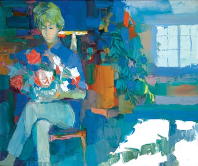 Lot 1084 - Nicola Simbari Italian, b. 1927 Seated Woman...