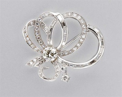 Lot 3086 - Diamond Bow Brooch