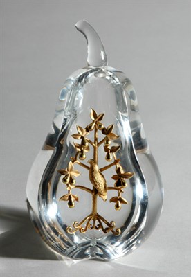 Lot 4257 - Steuben Glass and Gilt-Metal Partridge in a...