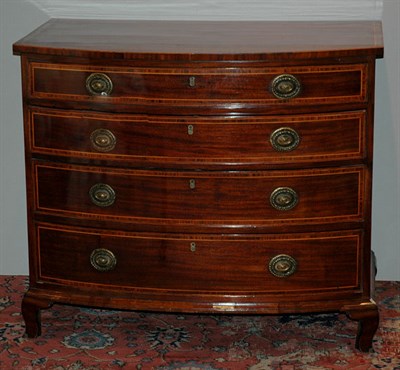 Lot 4405 - Georgian Style Inlaid Mahogany Bow-Front Chest...