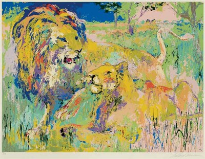 Lot 4340 - Leroy Neiman LION COUPLE Color screenprint,...