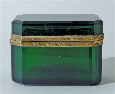 Lot 4603 - Baccarat Style Gilt-Metal Mounted Green Glass...