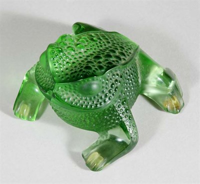 Lot 4611 - Lalique Green Glass Frog Height 3 inches.
