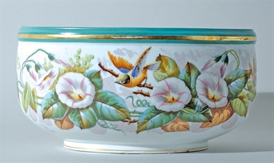 Lot 4612 - English Floral Decorated Porcelain Jardiniere...