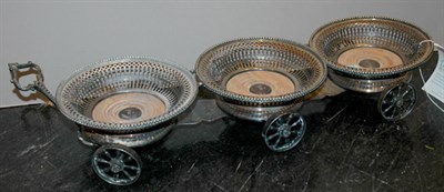 Lot 4616 - English Silver Plated Three-Bottle Wine...