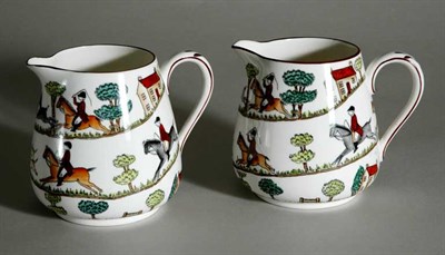 Lot 4618 - Pair of Crown Staffordshire Porcelain Milk...