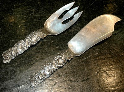 Lot 4620 - American Sterling Silver Fish Serving Set...