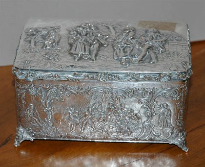 Lot 4621 - Continental 800 Silver Dresser Box Height 3...