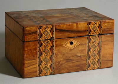 Lot 4629 - Inlaid Walnut Humidor Height 6 inches, width...