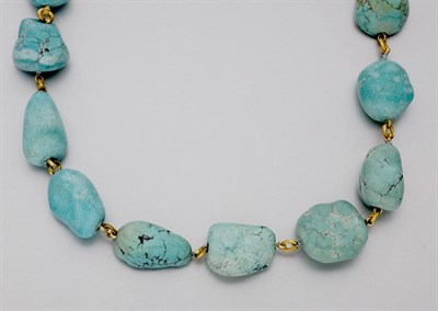 Lot 766 - Tumbled Turquoise Bead Necklace