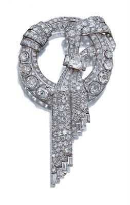 Lot 3648 - Diamond Bow Brooch