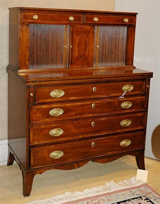 Lot 546 - Federal Style Tambour Front Mahogany Secretary...