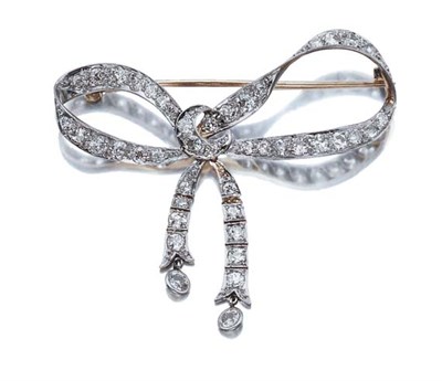 Lot 3558 - Diamond Bow Brooch
