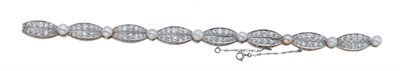 Lot 3561 - Edwardian Pearl and Diamond Bracelet