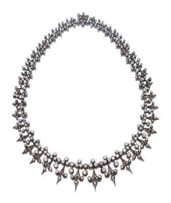 Lot 3559 - Antique Diamond Fringe Necklace