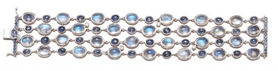 Lot 3580 - Moonstone and Sapphire Bracelet