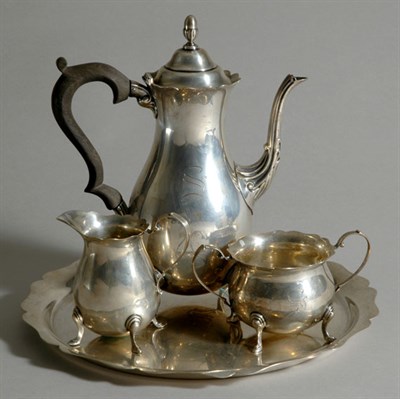 Lot 4645 - American Sterling Silver Four-Piece Coffee...