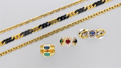 Lot 3182 - Group of Gold and Gem-Set Jewelry