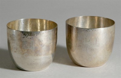 Lot 4657 - Pair of Cartier Sterling Silver Hammered...