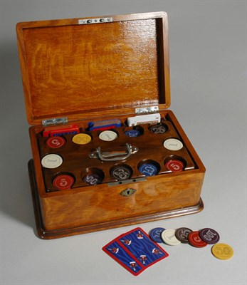 Lot 4660 - Victorian Style Boxed Card and Poker Chip Set...