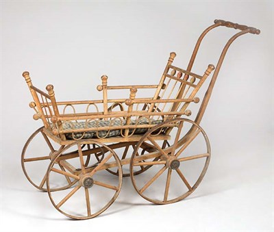 Lot 1168 - Victorian Wood Doll Carriage Height 23 inches,...