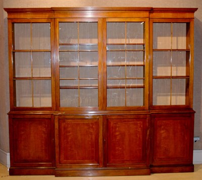 Lot 4210 - Georgian Style Mahogany Breakfront Height 7...