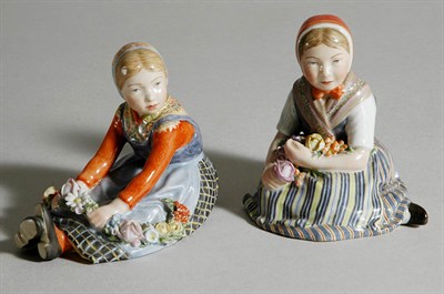 Lot 4671 - Pair of Royal Copenhagen Porcelain Figures of...