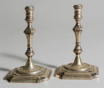 Lot 4678 - Pair of Georgian Style Sterling Silver Taper...