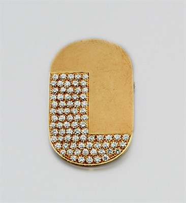 Lot 3305 - Gold and Diamond Pendant Brooch