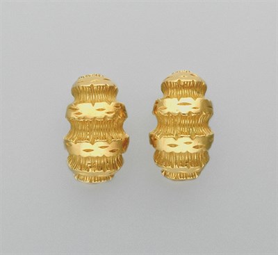 Lot 3306 - Pair of Gold Earclips
