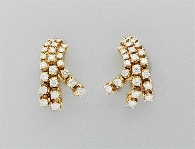 Lot 3302 - Pair of Diamond Fringe Earclips