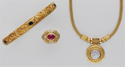 Lot 3296 - Group of Gold, Gem-Set and Diamond Jewelry