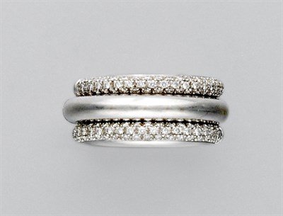 Lot 3376 - White Gold and Diamond Band Ring
