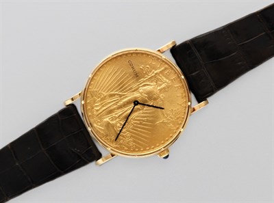 Lot 3274 - Gentleman's Gold St. Gaudens Coin Wristwatch