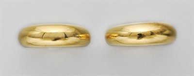 Lot 3283 - Pair of Gold Bombe Band Rings