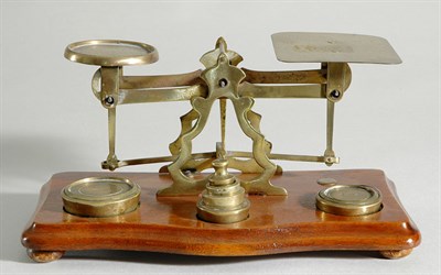 Lot 4688 - Victorian Style Brass and Mahogany Balance...